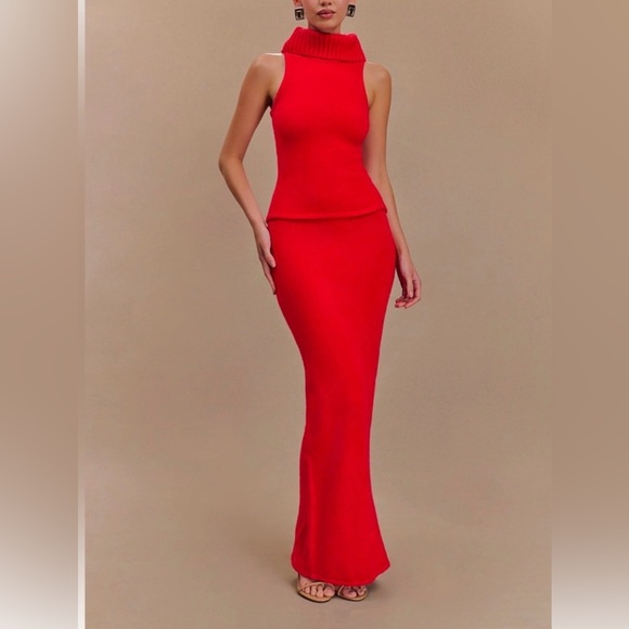 Meshki Dresses & Skirts - Meshki Elise Knit Red Maxi Skirt